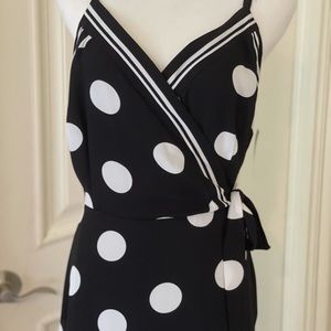 I.N.C. size 12 Black/white Maxi dress polka-dot